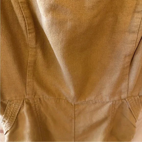 Old Navy M Mustard Jumper Wide Strap Deep Pockets Boho Utility Back Smocking - Picture 10 of 16